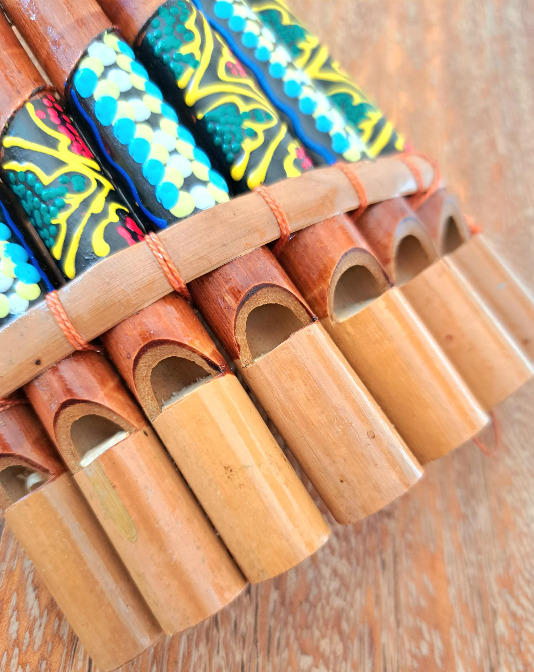 Flûte de pan en bambou Instrument de musique bois artisanale 7 tubes bois
