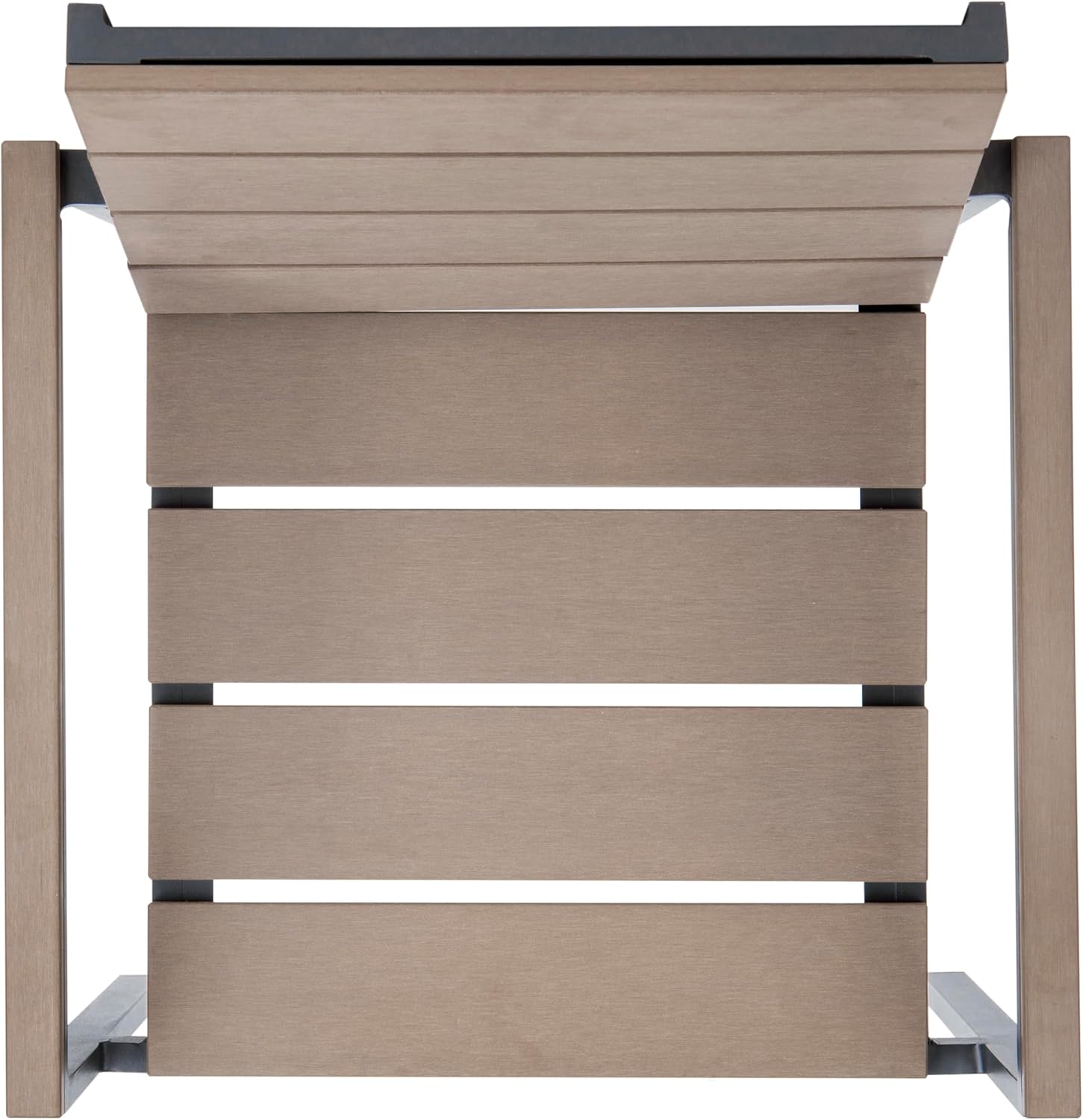SAFAVIEH Outdoor Collection Beldan Distressed Taupe Stackable Chair (Set of 2)