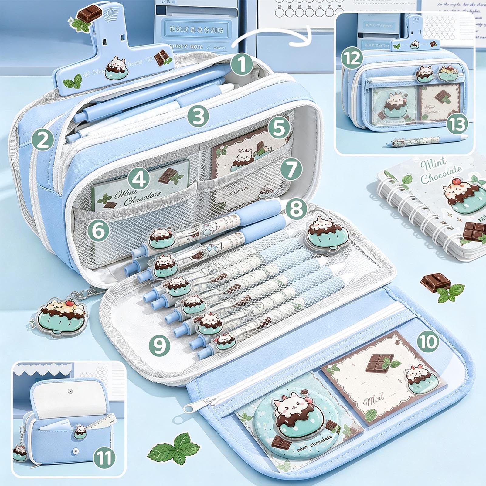 Set Di Cancelleria Kit Di Cancelleria Scolastica Con Astuccio A Busta | Forniture Scolastiche E Universitarie Per Studenti E Studentesse, Adolescenti, Università, Casa, Bambini, Ragazzi E Ragazze