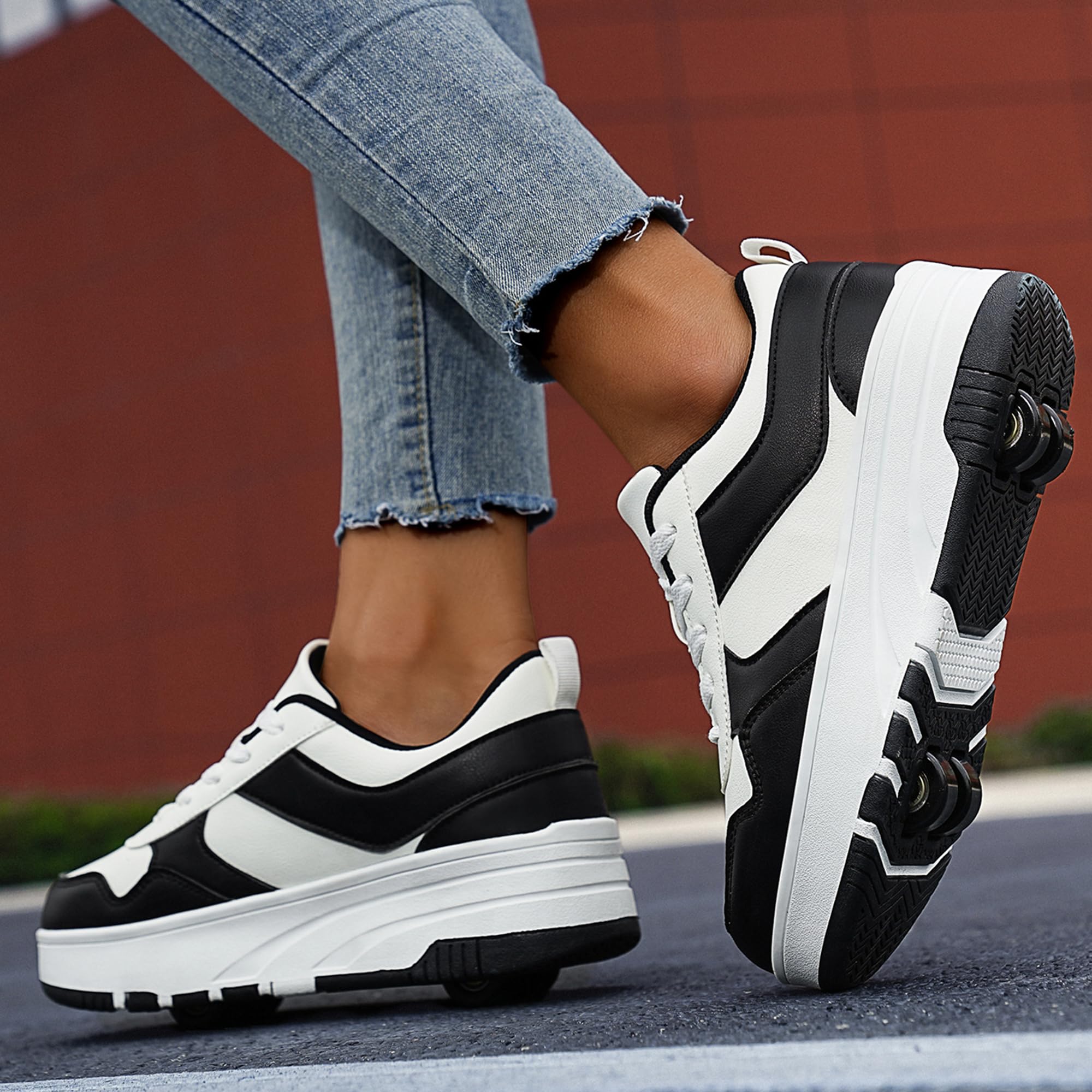 ANEFUN Ragazzi Ragazze Scarpe con Ruote Pattini Pattinaggio Bambini Pattini a Rotella Scarpe con 4 Ruote Rimovibili Comfort Sport Outdoor per Bambini