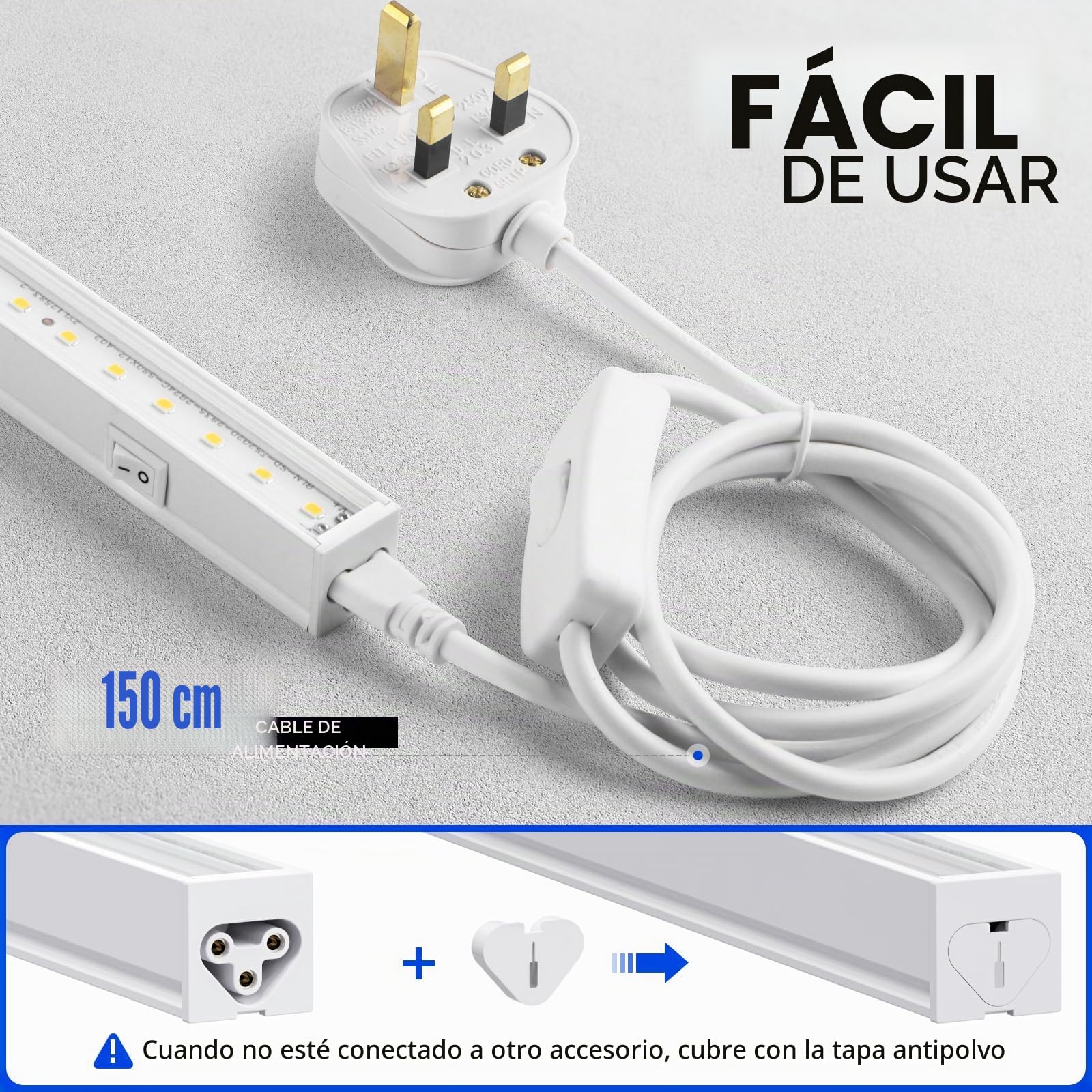 Barrina Luces de cultivo T5 de 1 pie para plantas de interior, amarillo, luz solar de espectro completo, lámpara de cultivo de plantas enlazable, tira de luz LED de crecimiento con interruptor, Plug