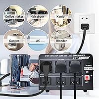 Vista 4 de Yinleader Transformador convertidor de voltaje (110 V a 220 V, 220 V a 110 V) convertidor de transformador elevador/abajo 110/120 voltios - 220/240