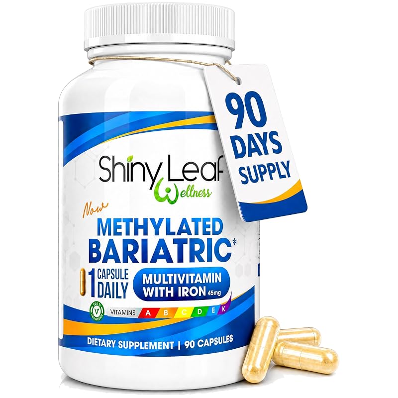 Shiny Leaf Multivitamínico bariátrico com ferro 45 mg, 90 cápsulas