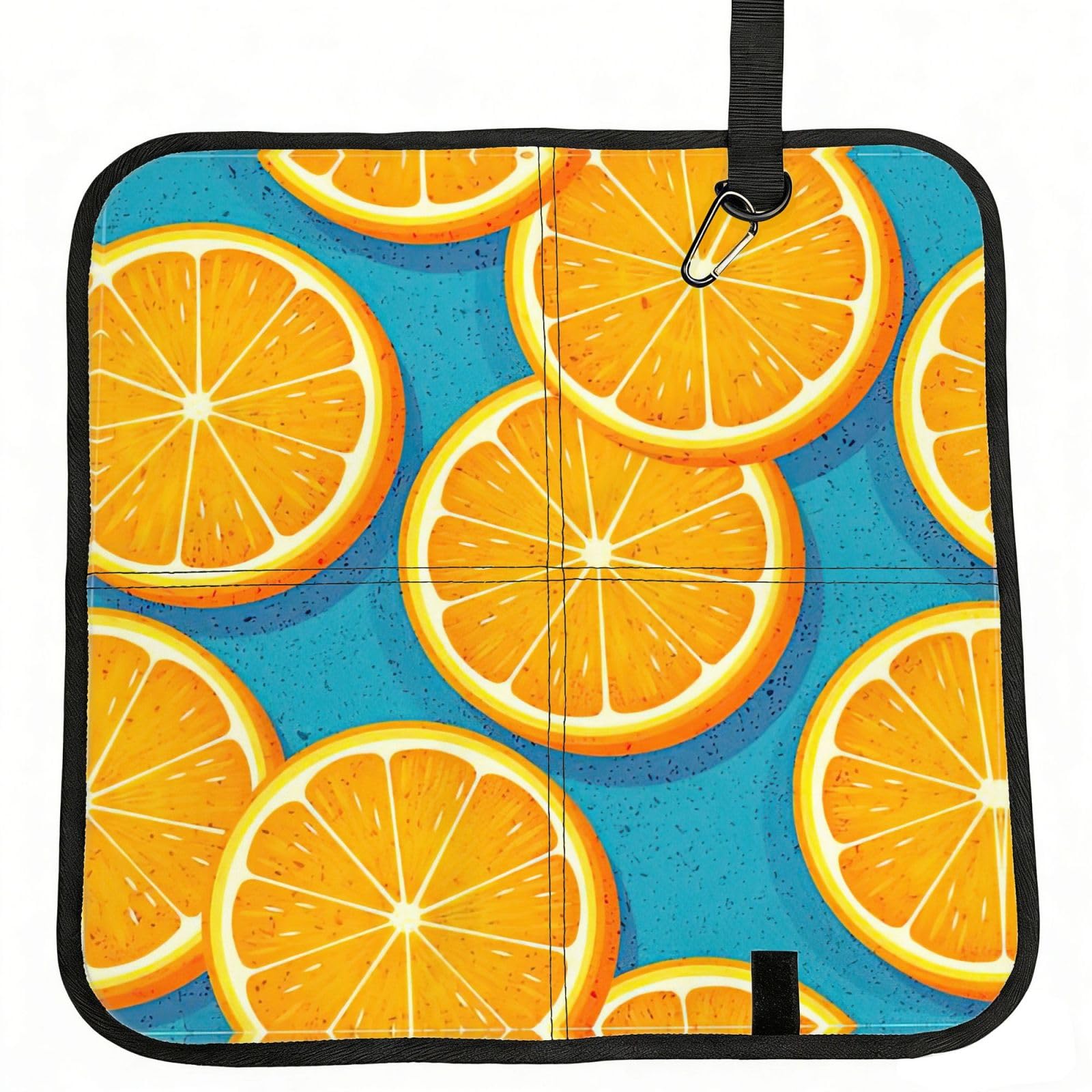 YGLHBDPBF Fresh Orange Fruit Print Camping seat cushion,Foldable Sitting Pads,Save Backpack Space for Hiking