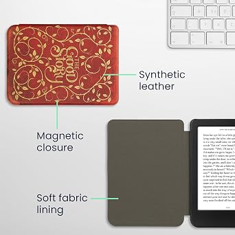 kwmobile Case Compatible with Kobo Clara BW/Colour Case - eReader Cover - Good Story Yellow/Orange/Red