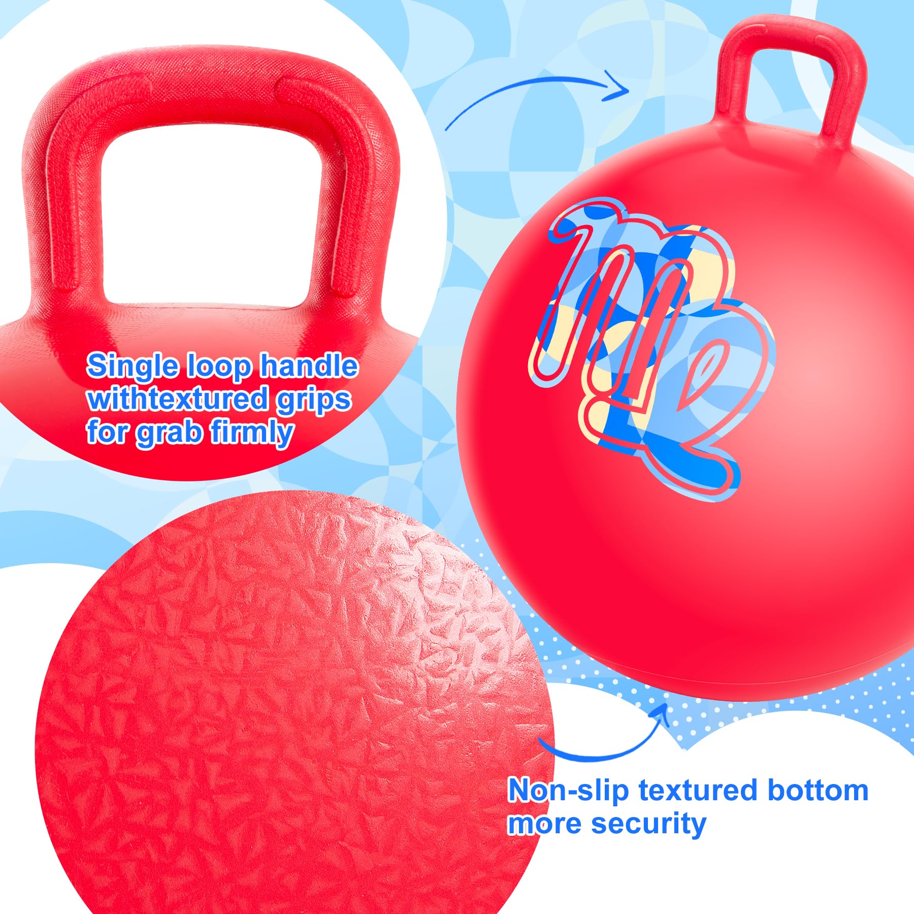 U&C Planet Balones Saltadores 45 cm Pelota de Salto para Niños 3-8 Pelota de Saltar Hinchable con Bomba Apto para Uso en Interiores y Exteriores Regalo Ideal — view 3