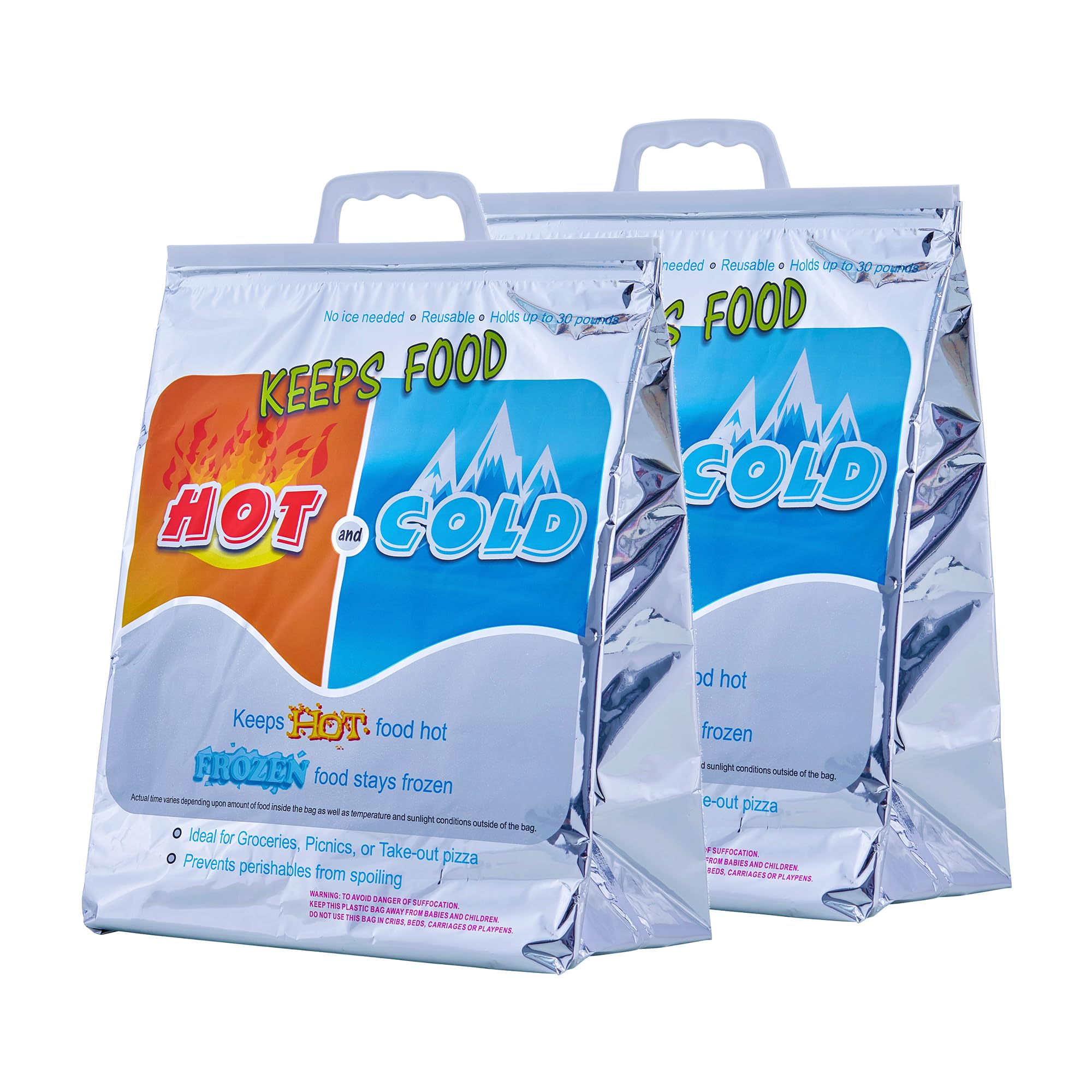 Superio Hot and Cold Insulated Bags for Food Delivery, Grocery Shopping Bags, Food Storage for Hot and Frozen Food for Travel, Disposable Cooler Bag,