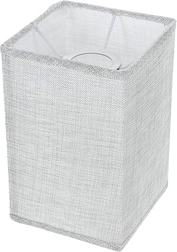 Miniatura 3 de Pantalla de lámpara de mesa, pantalla de lino, pantalla cuadrada, rectangular, de lino, clip, pantalla de mesa, cubierta de luz de repuesto,