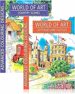 World Of Art A4 Adult Colouring Books Mind Relaxing Anxiety Stress Relief Coloring Book For Kid Children Teen Girls Boys Easy Color Mindfulness Drawing Pad Therapeutic Beautiful Assorted Designs (1pc)