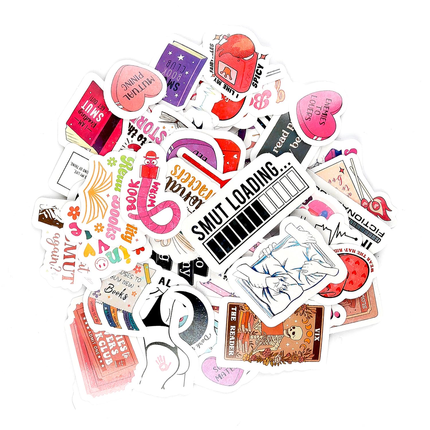 Tabanzhe 120 PCS Bookish Stickers for Adults,Vinyl Waterproof Kindle Stickers, BookTok Reader Gifts, Laptop, Phone, Water Bottle Decals – Fun Dark Romance & Smutty Reading Sticker