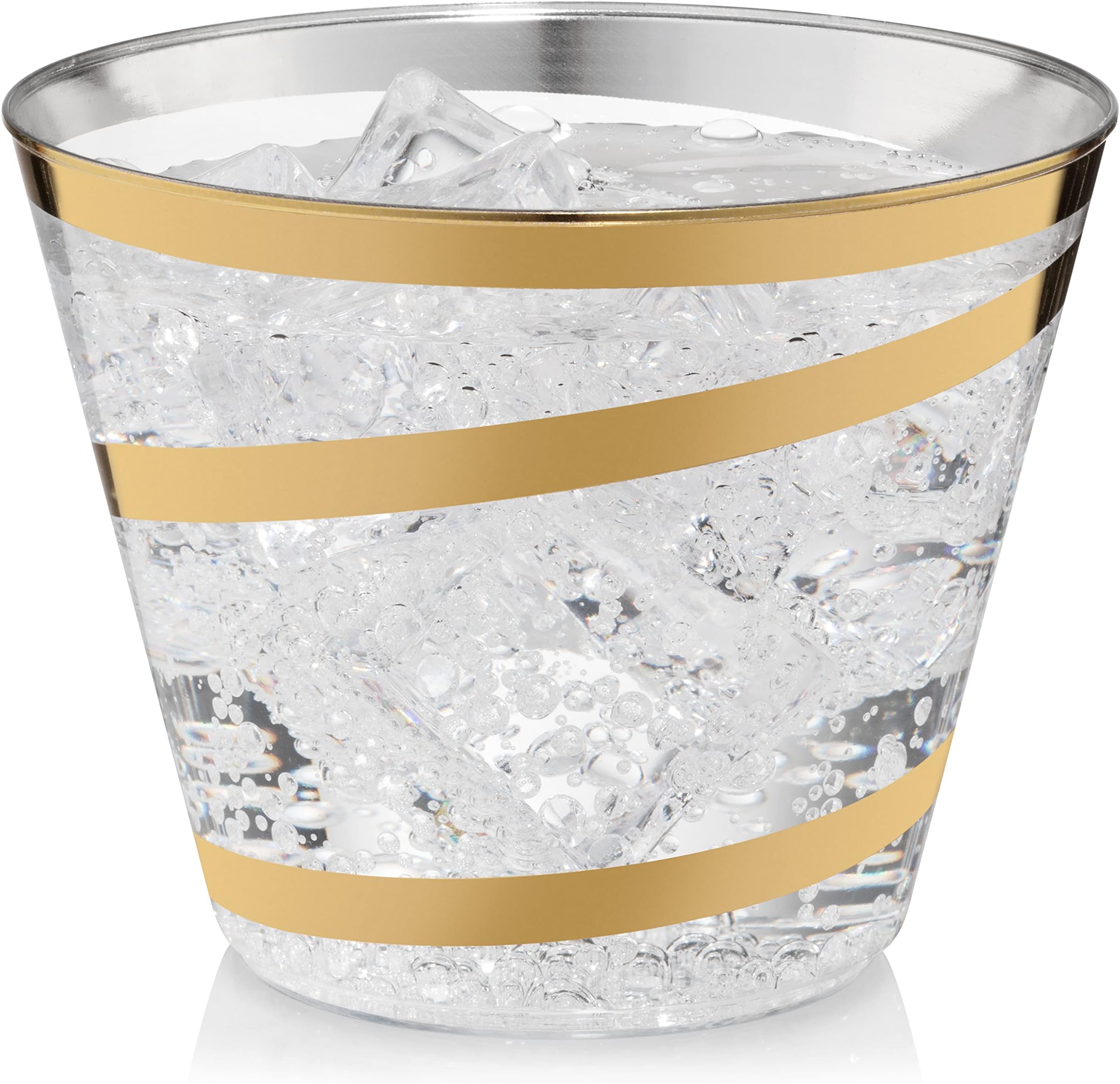 Munfix 100 Glitter Plastic Cups 9 Oz Clear Plastic Cups