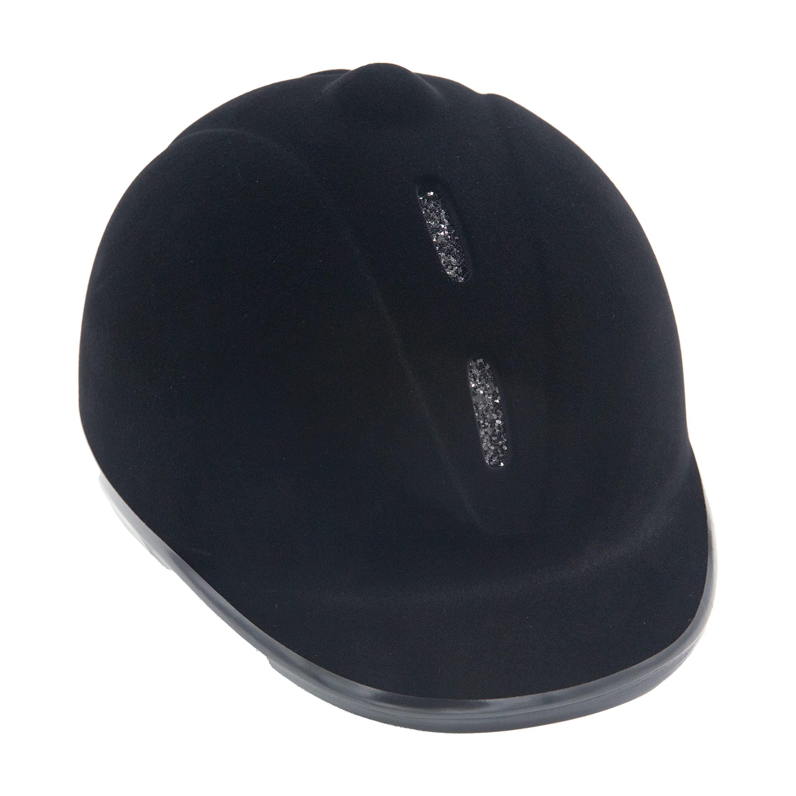 HKM Unisex New Flock Casco da equitazione Nero/Argento S=52-55cm