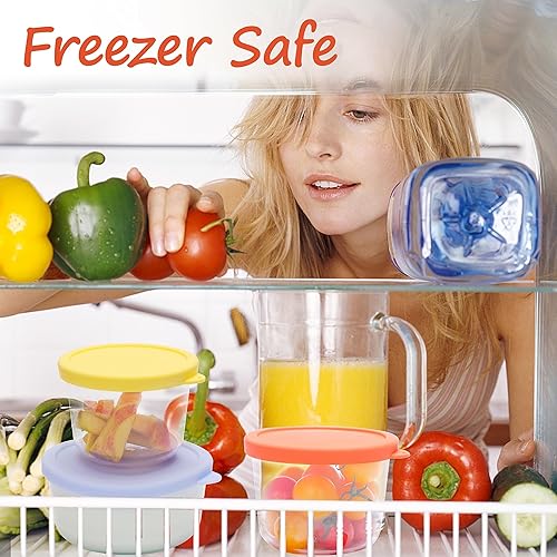 Miniatura 8 de Tapas de repuesto de silicona para 1 taza, tapa de almacenamiento para cuencos de vidrio Pyrex 7202-PC (recipiente no incluido), paquete de 4