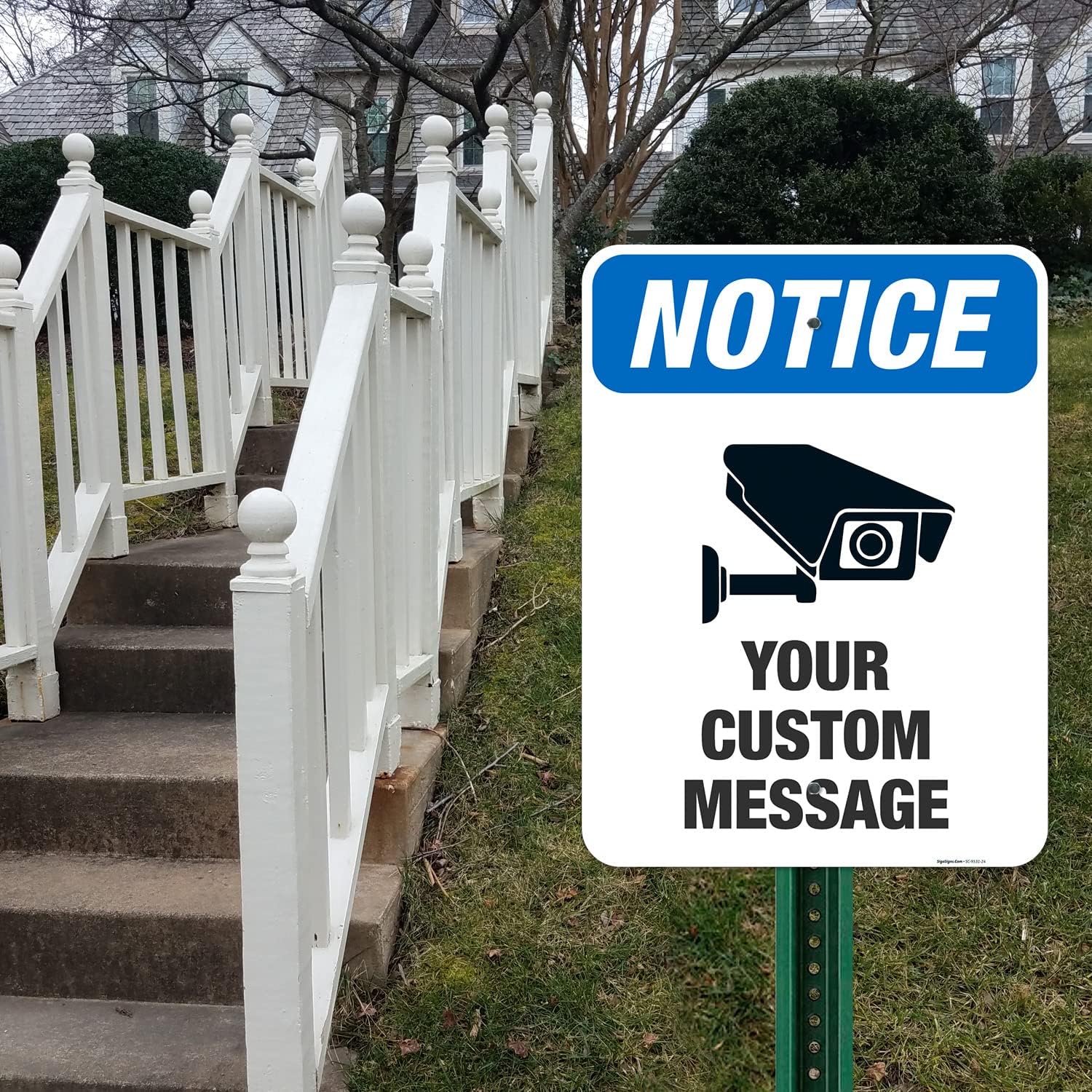 Custom Video Surveillance Sign, Personalize for Business, Parking Lot, Home, Site, Driveway Indoor/Outdoor Use Signs, 18x24 Inches, Rust Free .063 Aluminum, Fade Resistant, Made in USA