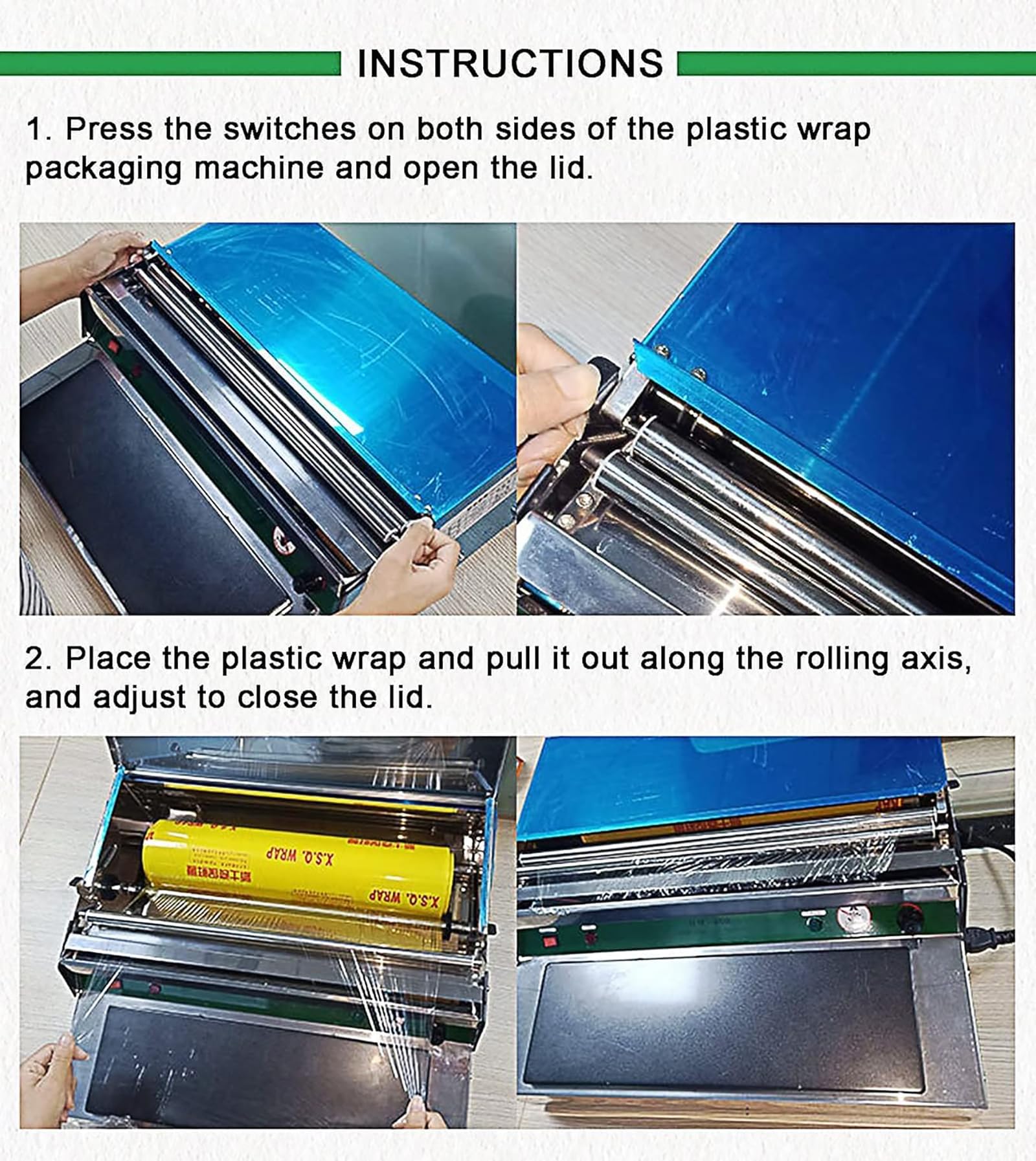 Maszyna do pakowania w folię plastikową, ręczna owijarka do folii stretch, regulowana temperatura 60-150 °C, zagęszczony materiał, łatwy w obsłudze