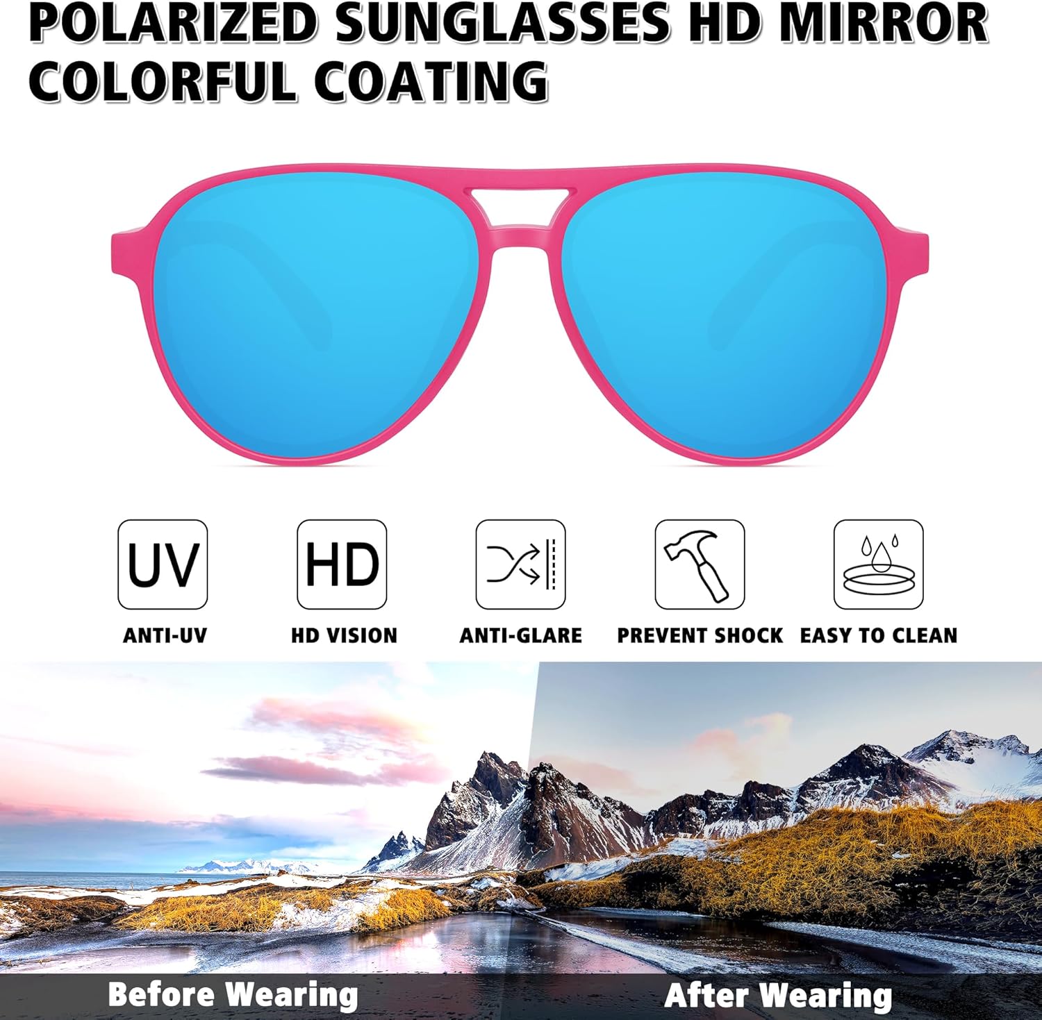 STORYCOAST Polarized Aviator Sunglasses for Men Women Classic Retro Aviators Sports Driving Running Sun Glasses