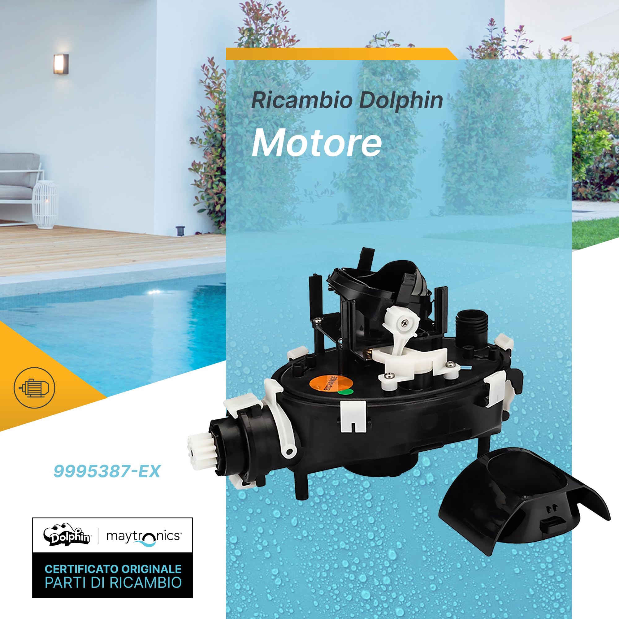 Dolphin Pezzo di Ricambio Originale unità Motore del pulitore robotico per Piscina - Codice 9995387-EX