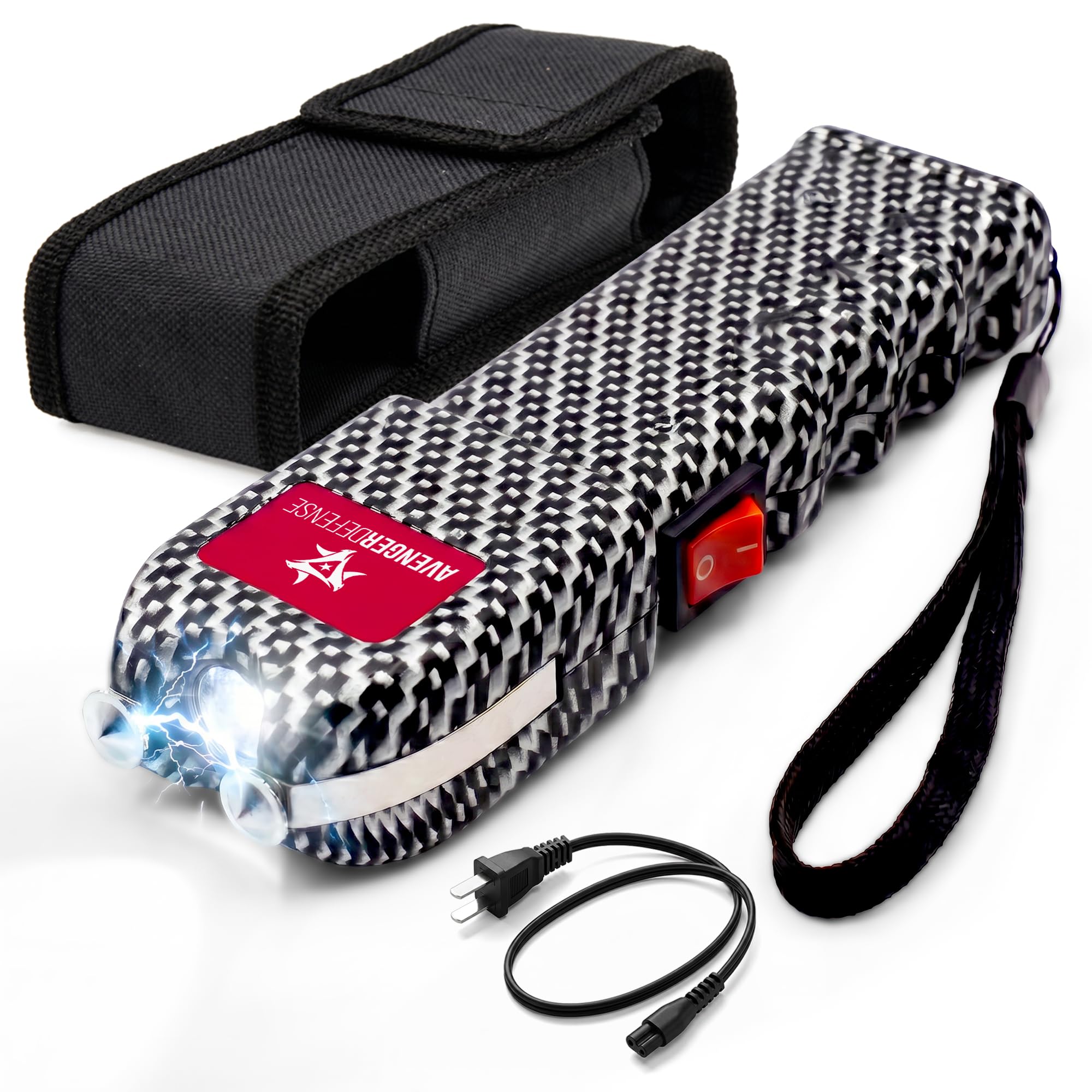 Avenger Defense LED Flashlight Stun Gun for Self Defense- Rechargeable Self-Defense Tool, Strong Electric Charge Effect Stun Gun Flashlight, Compact Design