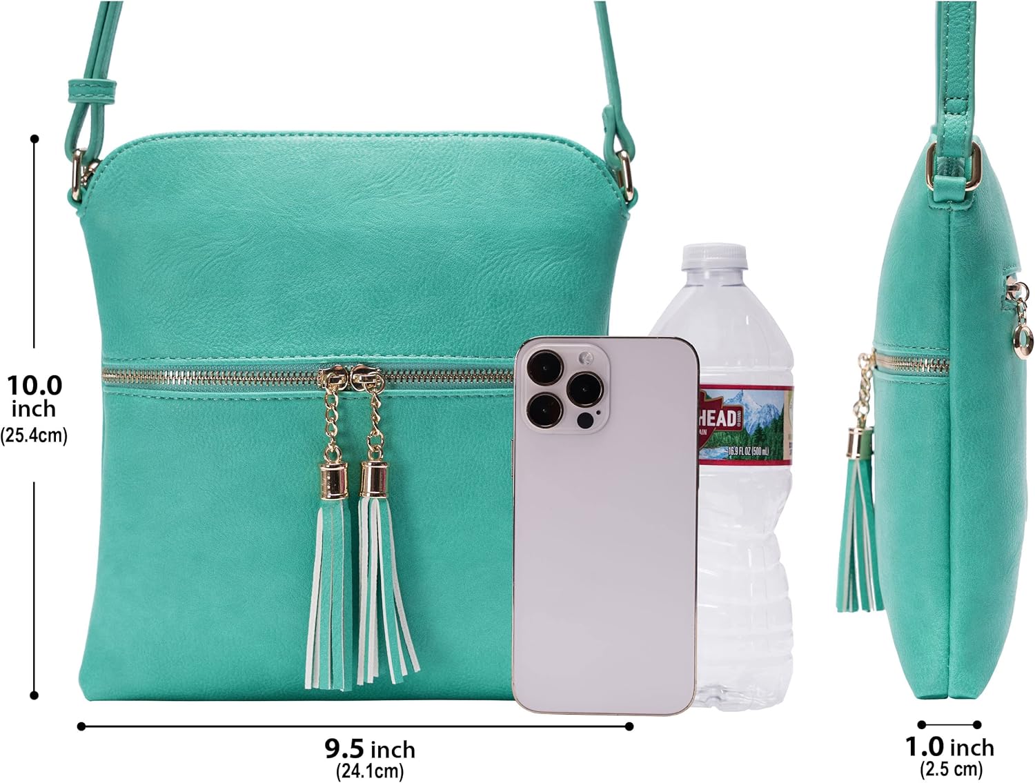 Solene Womens Lightweight Medium Crossbody Purse with Tassel, Perfect Size Crossbody Bags for Daily Use, travel - Image 6