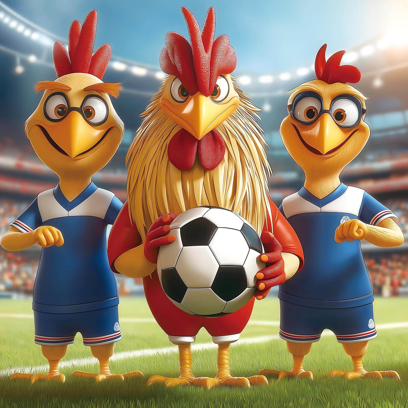 PuzzOne 500 Piece Puzzles for Adults, 2026 World Cup Funny Puzzles Chicken Jigsaw Puzzle Interlock Perfectly No Dust Animal Rooster Football Festival Puzzle for Adults Gifts Wall Art, 20"x20"