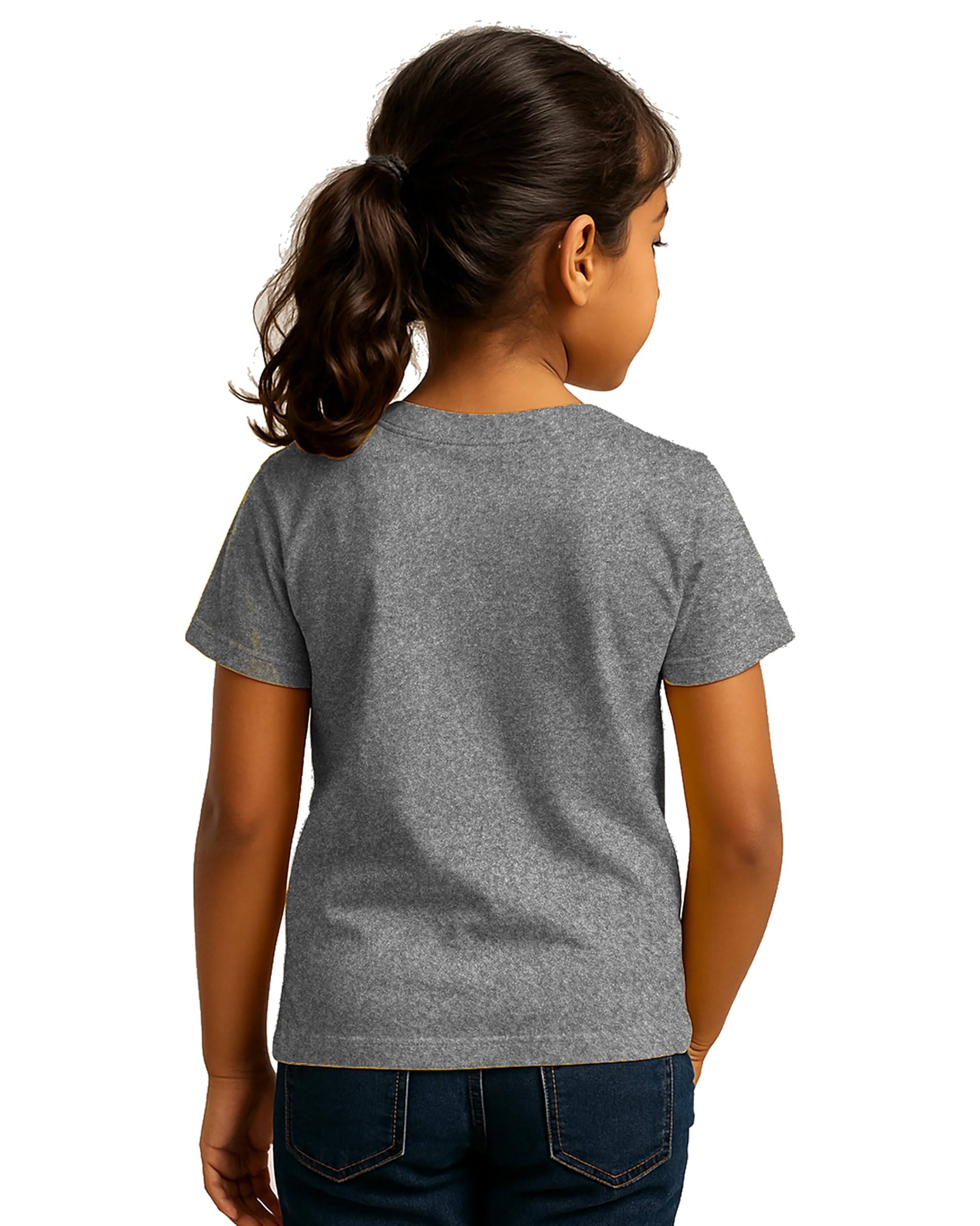 Caseria Girl's Cotton Graphic Printed Half Sleeve T-Shirt - Baby Krishna (Grey, 12-24 Months) 1