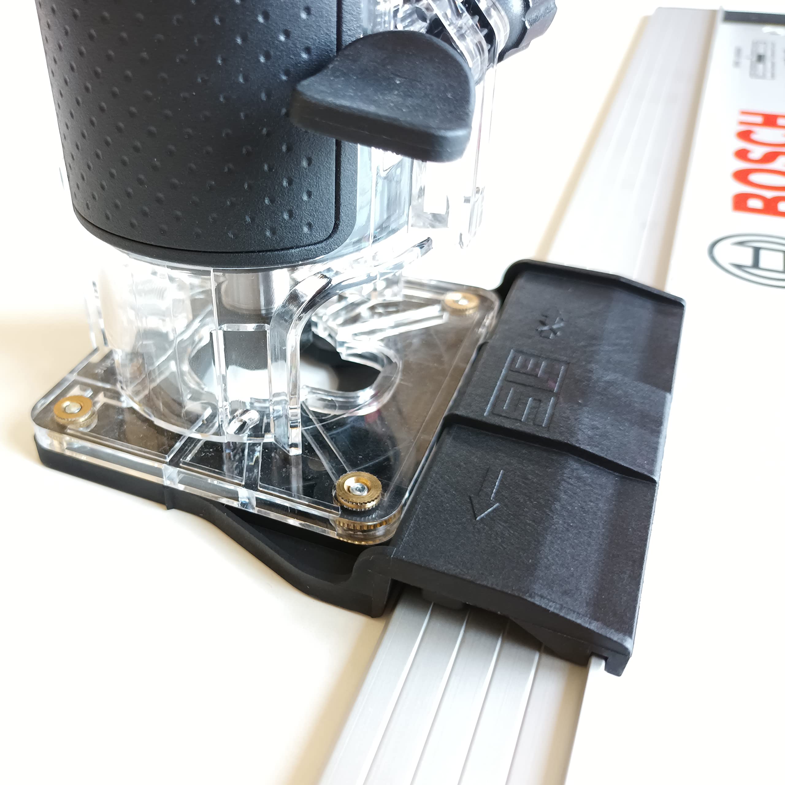 Adaptateur de Rail de Guidage Professionnel pour Bosch GKF 500/550 pour Adaptateur de Fraise de Dégauchissement de Bord pour Rail de Guidage Makita/Bosch/Festool/Mafell