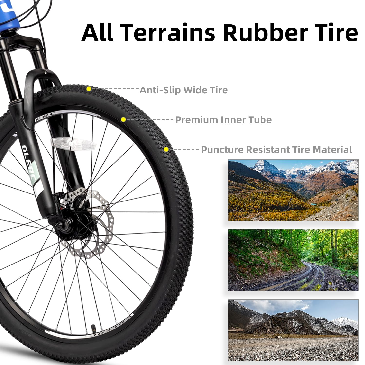 Glerc Skyline Bici Da 20 E 24 Pollici Per Bambini Mountain Bike Per Ragazzi E Ragazze Di 6-18 Anni, Bici A 21 Marce Con Sospensione Anteriore E Freni A Disco, Colori Multipli