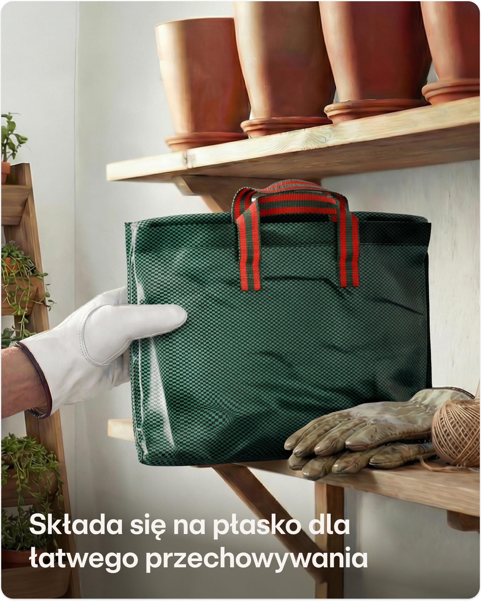 2x Worki Na Odpady Ogrodowe Wielokrotnego Użytku Z Uchwytami I Zamkiem Błyskawicznym Z Pokrywą 500L - Stabilne - Składane - Wytrzymały Polipropylen