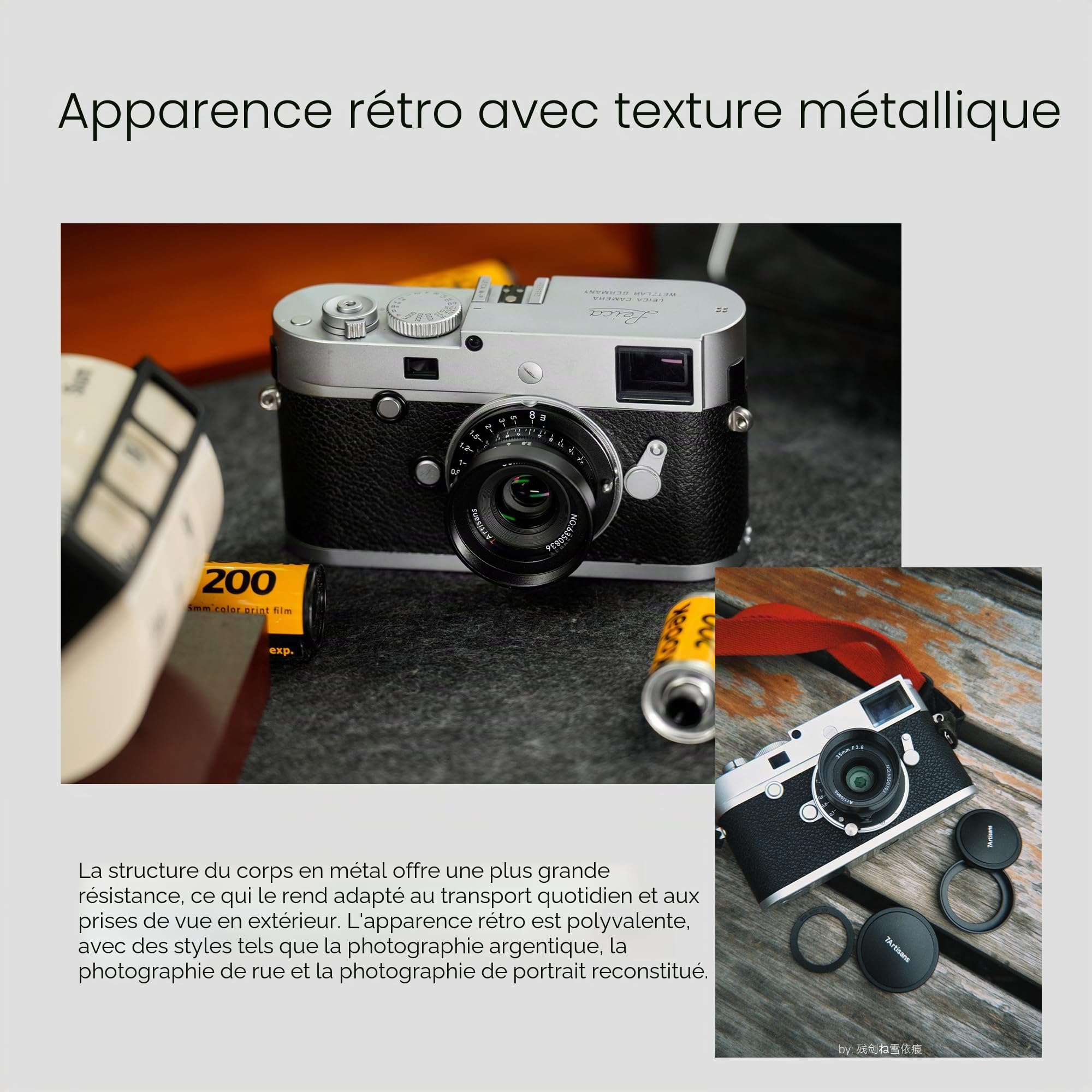 7artisans M35mm F2.8 Objectif Plein Format Manuel – Compatible avec Les appareils Photo à Monture Leica M tels Que Leica M240, M3, M6, M7, M8, M9, M9p et M10