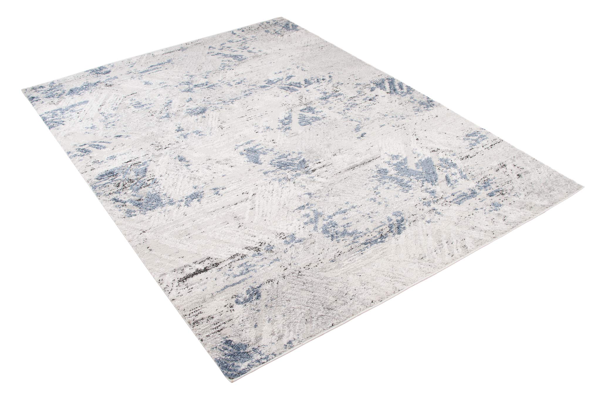 Tapiso Troya dywan z krótkim włosiem, nowoczesny wzór karo, niebieski, do salonu, sypialni, melanż, 160 x 220 cm