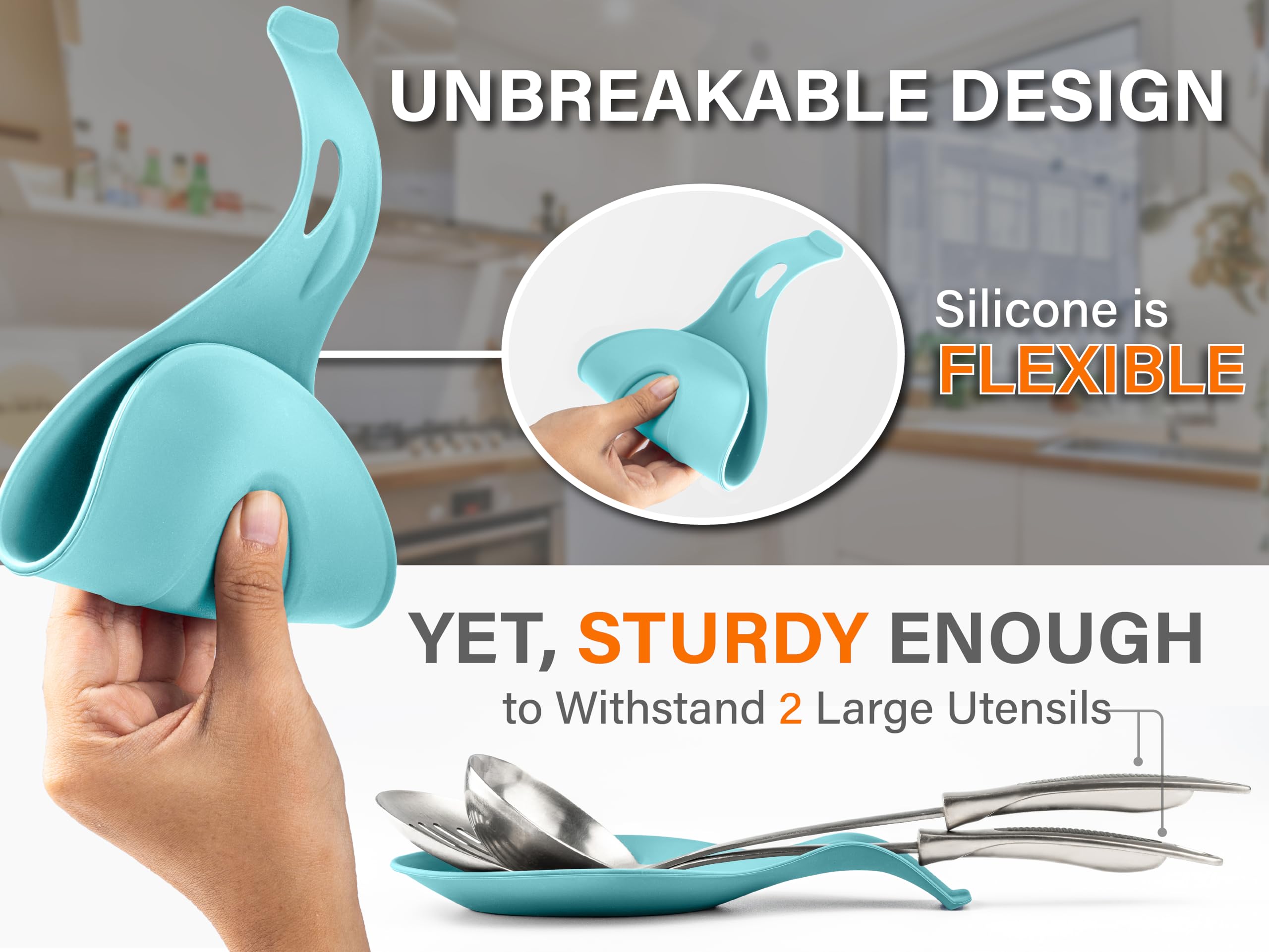 Repose-cuillère En Silicone Résistant à La Chaleur, Repose-ustensiles De Cuisine, Louche, Porte-cuillère Coloré, Support De Spatule, Outil De Cuisine, 5 Pièces/61/1597