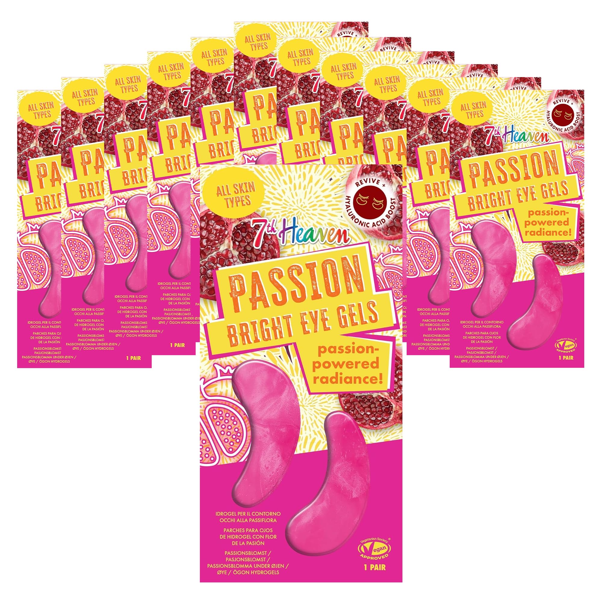 7th Heaven Passion Bright Eye Gels with Hyaluronic Acid - 1 Pair of Under Eye Hydrogel Patches