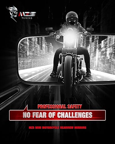 Miniatura 3 de MZS Espejos retrovisores universales para motocicleta, ajuste de espejo lateral universal de 0.315 in y 0.394 in, color negro, compatible con