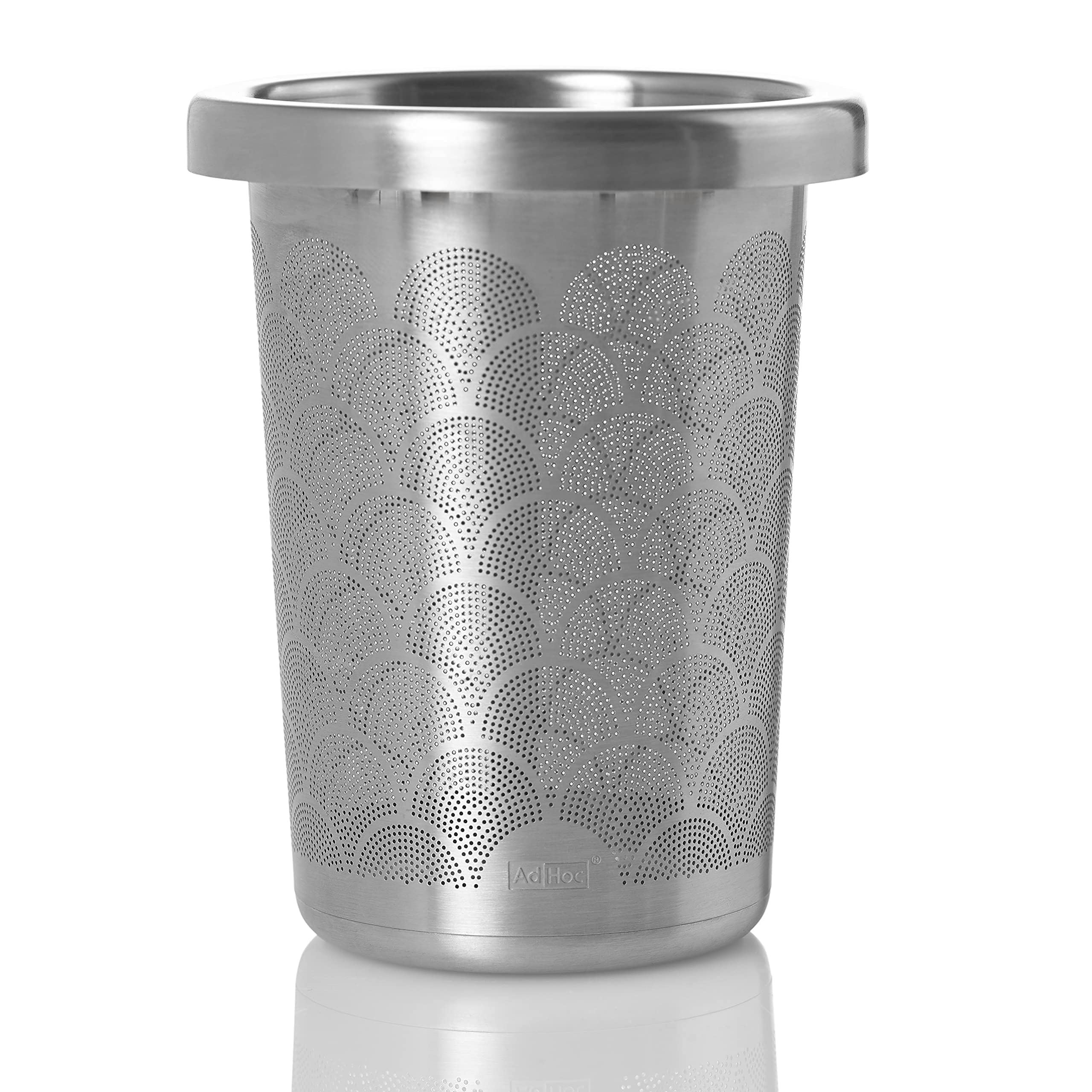 AdHoc Fusion Glass | Set 2x Teeglas und 2x Teefilter für losen Tee | 400ml Füllmenge, Borosilikatglas/Edelstahl