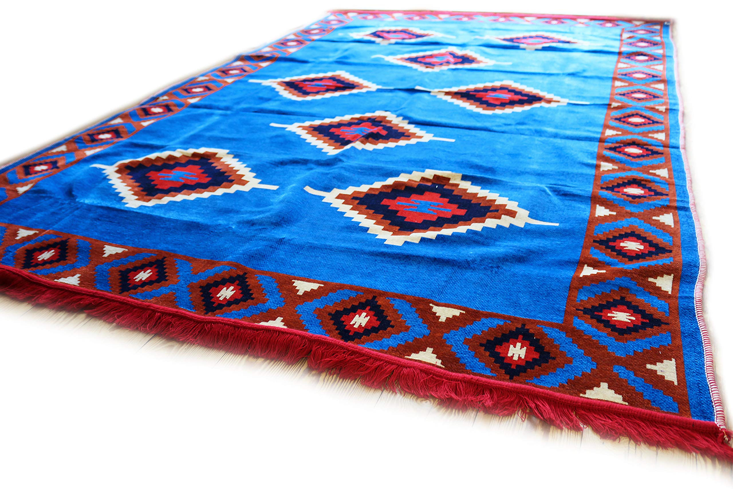 Tapis damassé bleu foncé Rug S 1-6-78 revêtement de sol haut de gamme