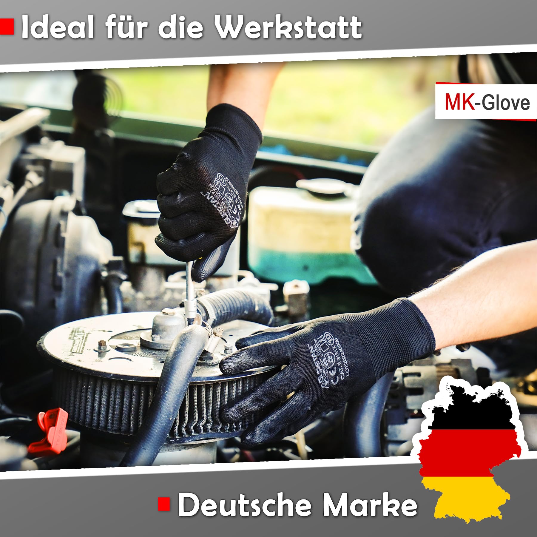 MK-Glove Arbeitshandschuhe aus Polyurethan Herren (72 Paar) - Präzision Handschuhe fur Mechaniker - Atmungsaktiv Schutzhandschuhe mit Gutes Gefühl - Montagehandschuhe Werkstatt - Größe 8-S bei Günstiger Preis
