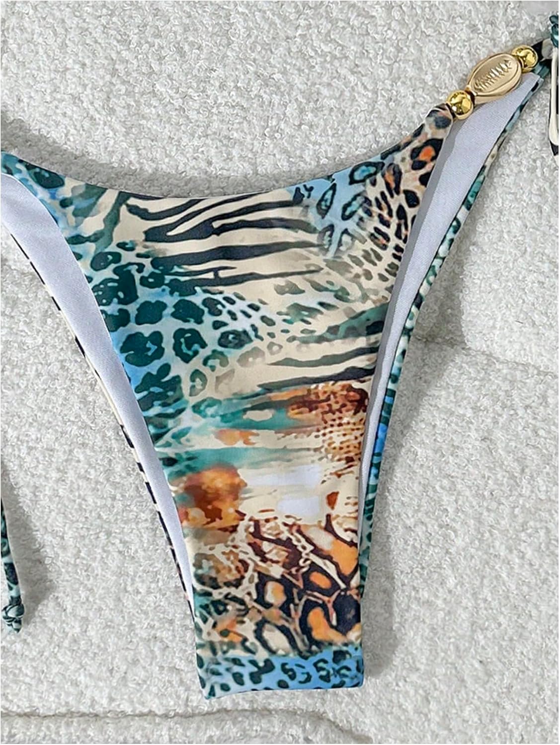 GORGLITTER Women's Cheetah Animal Print Swimsuit High Waisted Thong Cheeky Bikini Sets Bathing Suit 2 Piece Swimsuits