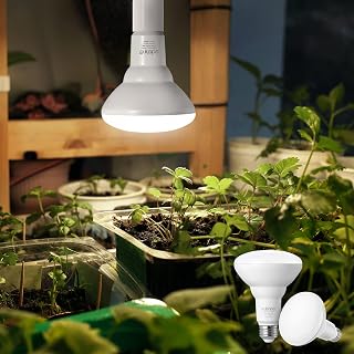 EDISHINE Grow Light Bulbs, Grow Lights for Indoor Plants Full Spectrum, 12W(100W Equivalent), LED Light Bulb for Seeds and Greens, Flowers, Greenhouse, Hydroponics, E26 Base, ETL Listed, 2 Pack