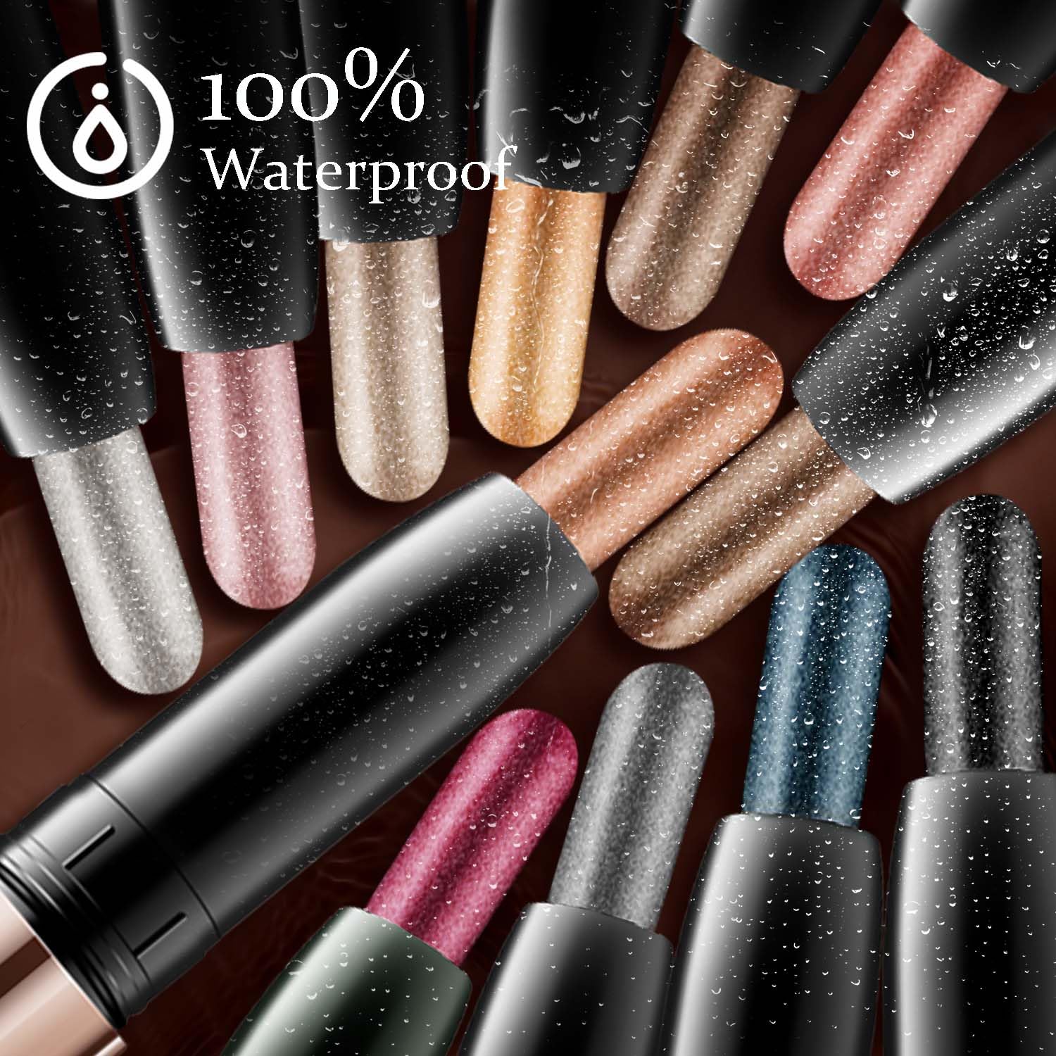 Metallic Magic Eyeshadow Pencil, Lasting Shimmer Eyeshadow Stick,Highly Pigmented Waterproof Eyeliner Pencil - Image 2