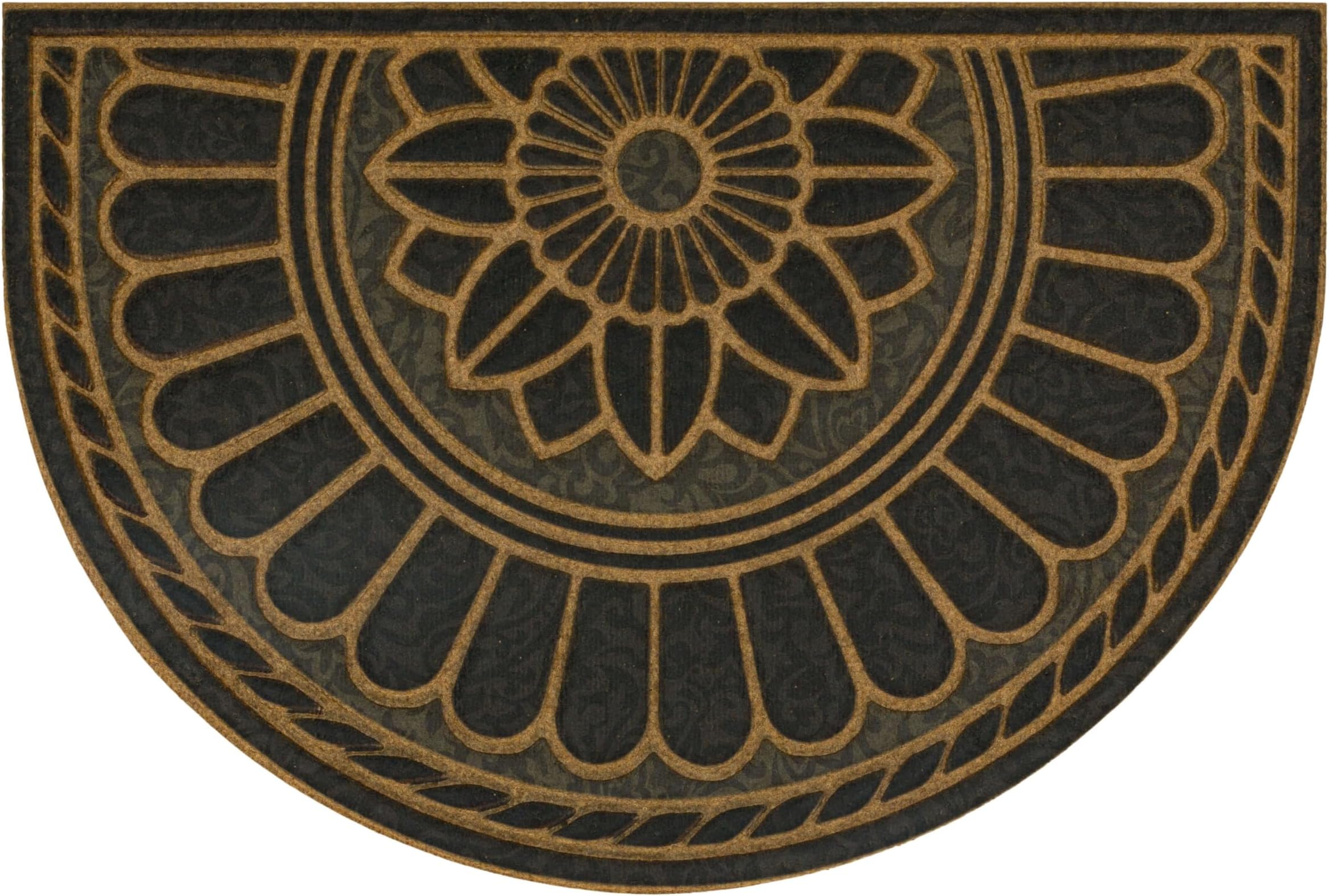 Swirl Style Casual Ornamental Charcoal 2' X 3' All Weather Outdoor Door Mat Perfect for Porch, Garage