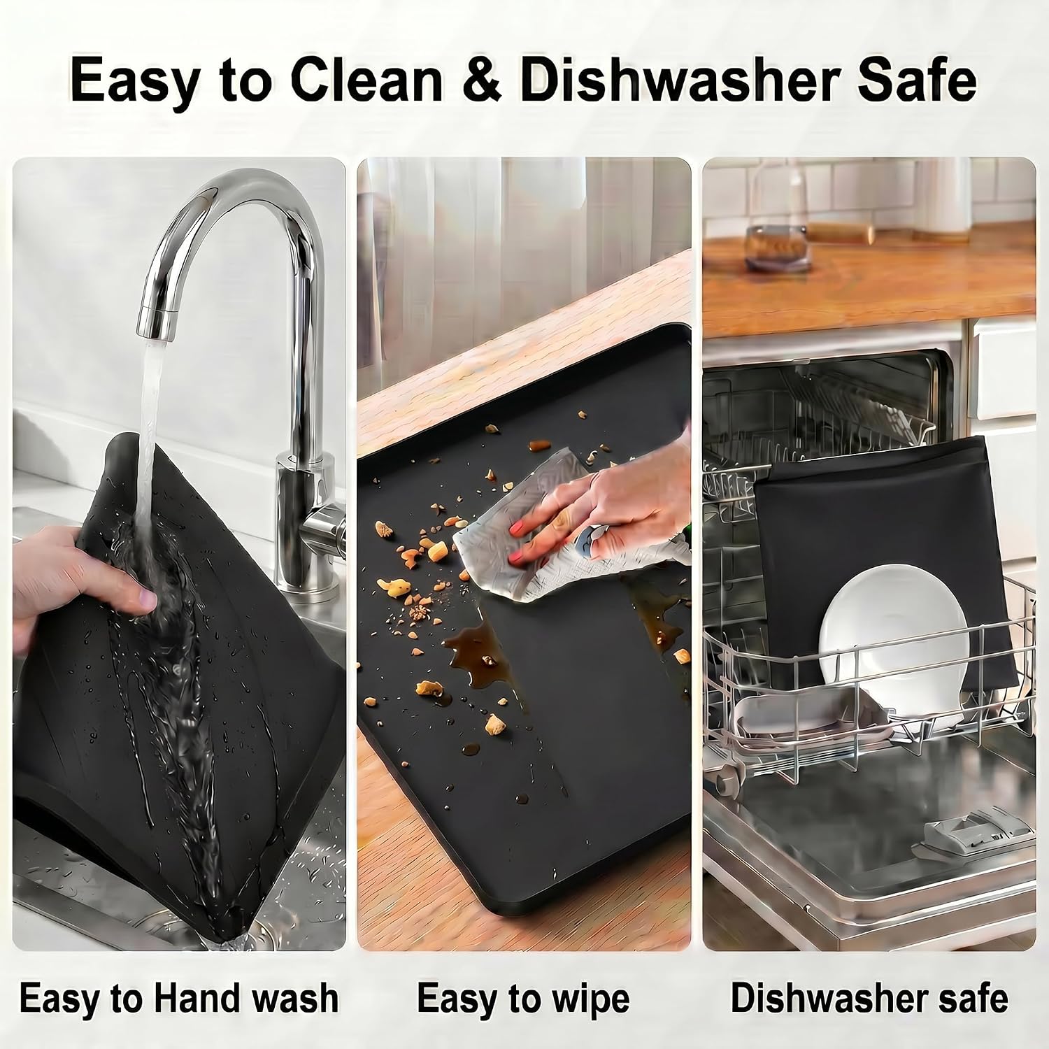 2Pcs Washer and Dryer Covers for The Top, 27'' x 27'' Silicone Washer and Dryer Top Protector Mat, Waterproof, Scratch Resistant, Washable, Washer and Dryer countertop for Home Kitchen Laundry Room