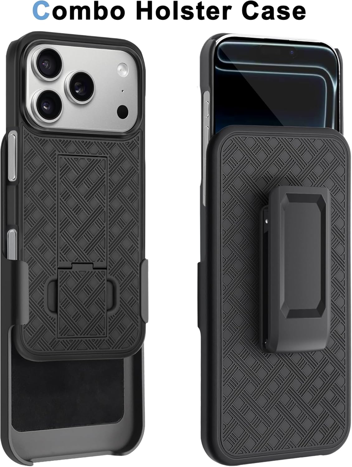 Fingic for iPhone 17 Pro Case,iPhone 17 Pro Belt Clip Holster Cases Slim Combo Shell with Kickstand Swivel Holster Rugged Shockproof Antiscratch Full Body Protective Case for Men Boys,6.3",2025,Black - Image 7