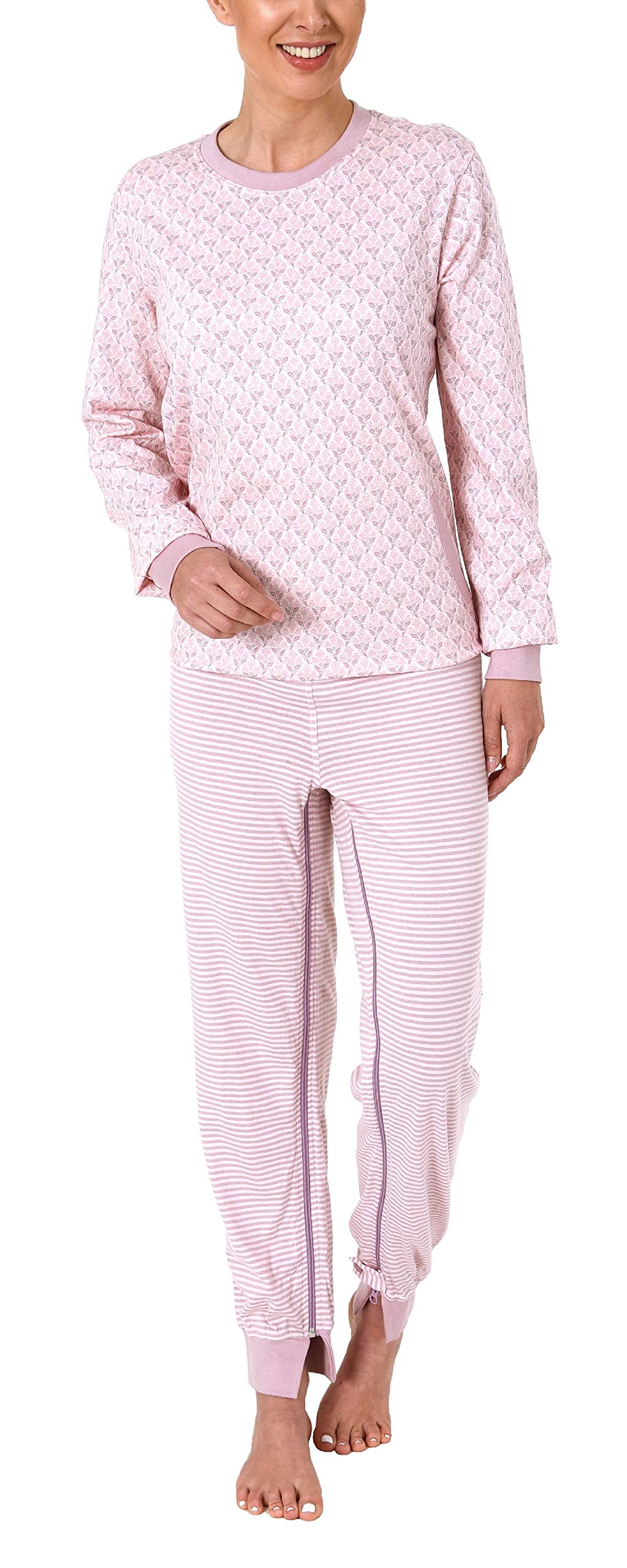 Normann Care Damen Pflegeoverall Langarm mit Reißverschluss am Rücken und am Bein 291 270 90 904