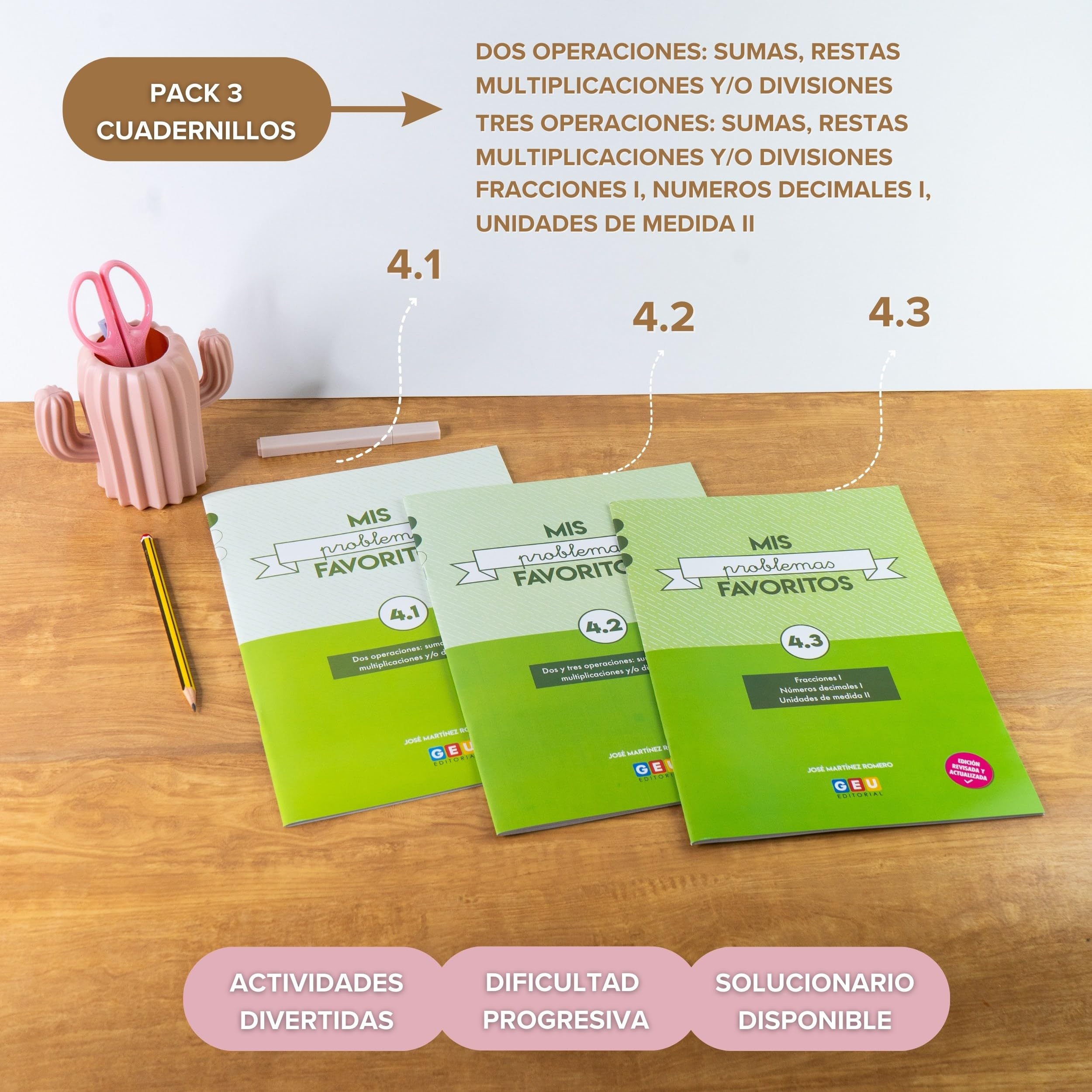CUADERNO VERANO 4 PRIMARIA | Pack Problemas Matematicas 4 Primaria | Geu 4 Primaria | Mis Problemas Favoritos 4.1, 4.2 y 4.3