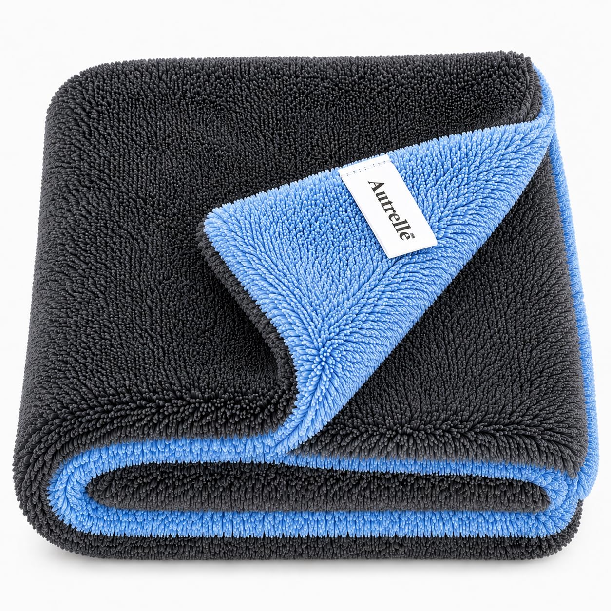 1200 GSM Microfiber Car Cleaning Cloth, 40x40 cm, Edgeless, Lint-Free, Super Absorbent, Grey and Aqua Blue, 1 Pc-image-21