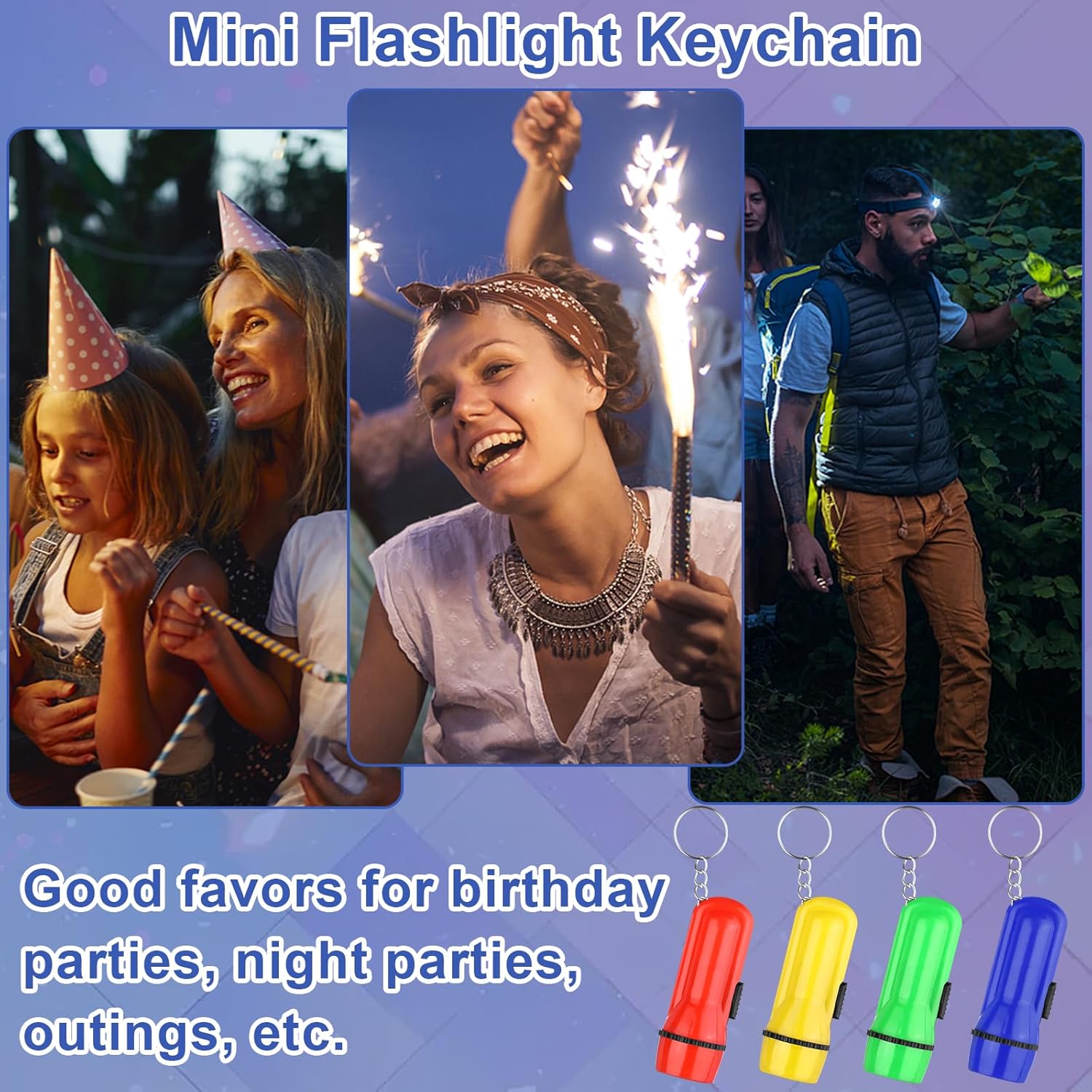 40Pcs Mini Flashlight Keychain Bulk Mini Pocket Flashlights LED Keychain Flashlights Assorted Colors Portable LED Toy Flashlight Led Key Chains Portable Light for Hiking,Camping,Party Favors - Image 4