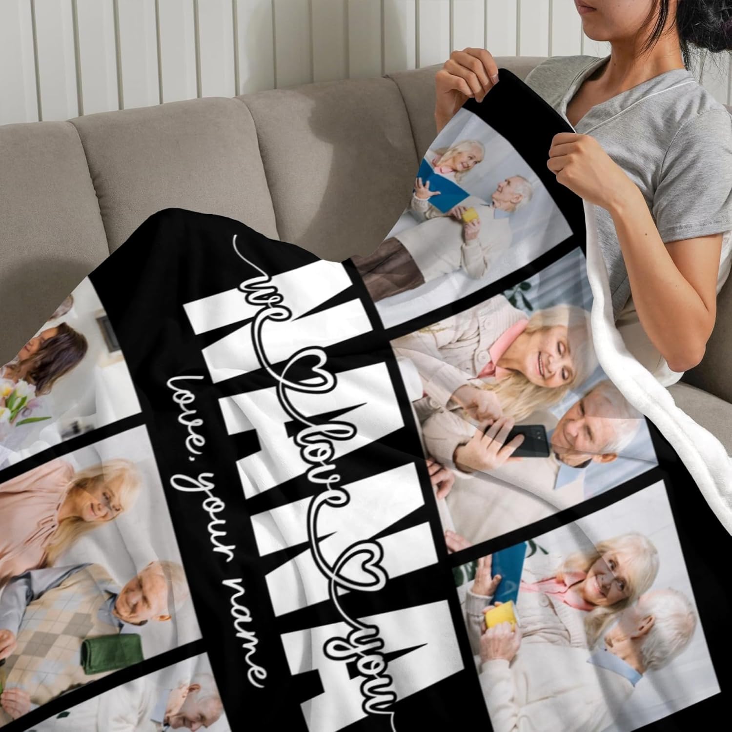 Nana Blanket Personalized Gifts Mothers Day Blanket for Nana from Grandkids Custom Blankets with Photos Picture Throw Customized Photo Blankets Christmas Mothers Day Birthday Gift - Image 2