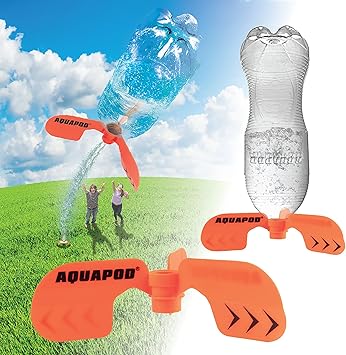 Aquapod Screw on Curved Water Rocket Fin - Compatible with Any 2 Liter Bottles - Makes Bottle Spiral in Air - Fun STEM Toy & Accessory to Water Rocket Launcher - Summer Camp Activity & Gift for Kids
