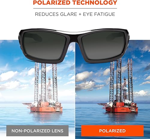 Miniatura 3 de Ergodyne Skullerz Odin - Lentes de sol de seguridad, ANSI Z87, resistentes a los impactos, marco completo duradero