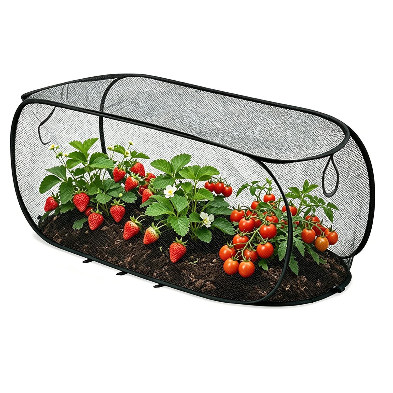 SRGOM Pop Up Garden Mesh Plant Cover Vegetable Strawberry Netting Protection Fruit Brassica Cages for Allotment (Black)